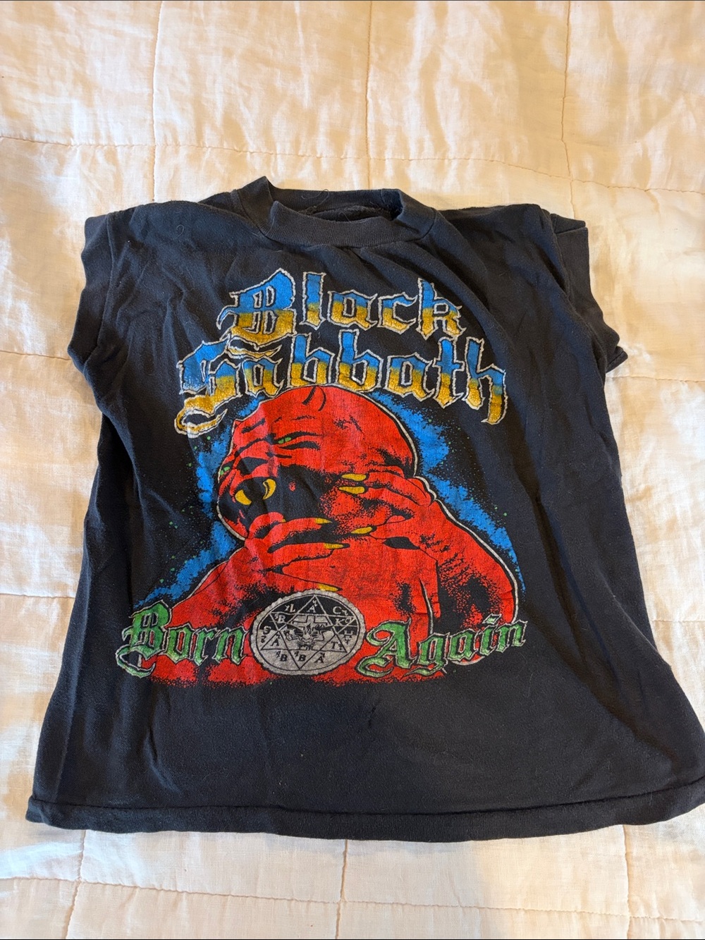 Vintage Black Sabbath Born Again Graphic Tee - Black